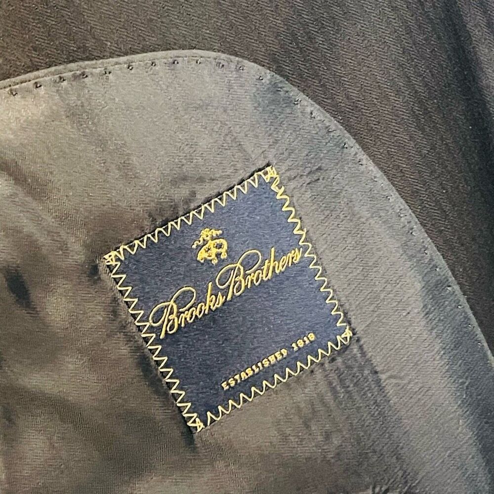 Brooks Brothers Black Wool Sport Coat Size 46R - Picture 8 of 12